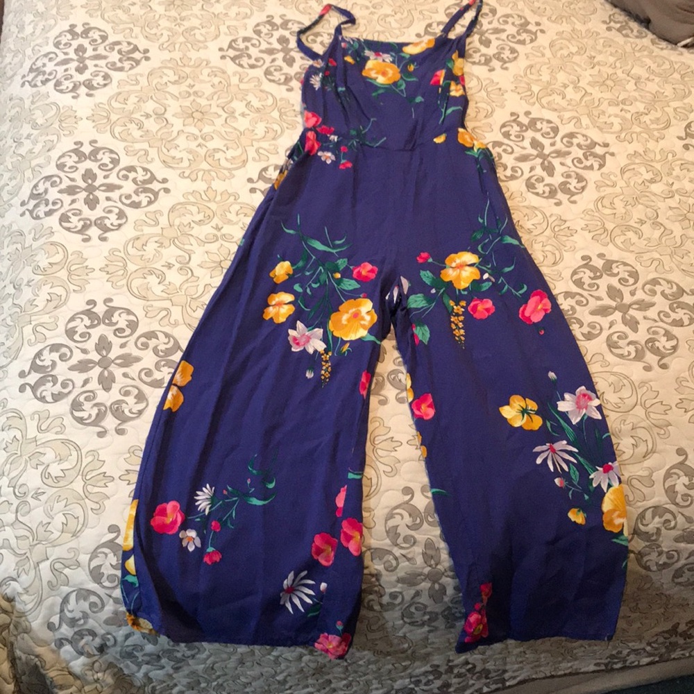 Blue Flowers print jumpsuit size XS